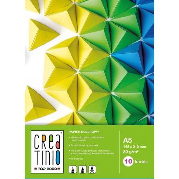 Zeszyt papierów kolorowych A5 CREATINIO 10 kartek 80g