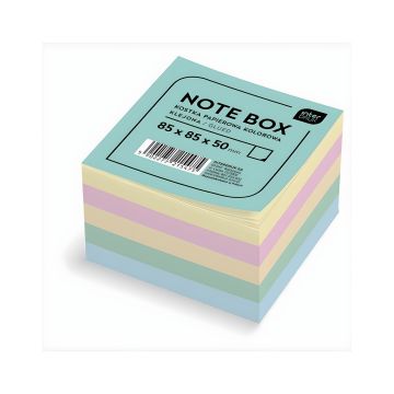 Kostka papierowa klejona Interdruk 85x85x50 mm, kolorowa