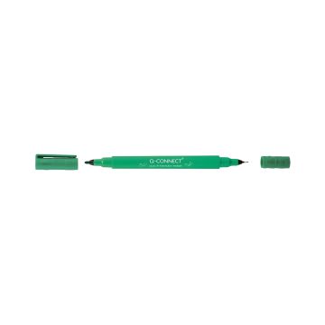 Marker do płyt CD/DVD Q-CONNECT Dual 0,4 mm i 1 mm zielony