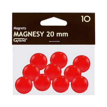 Magnes 20mm GRAND czerwony 10 sztuk