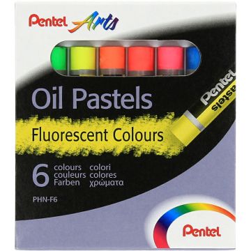 Kredki Pastele Olejne Pentel 6 Kolorów Fluorescencyjnych PHN-F6