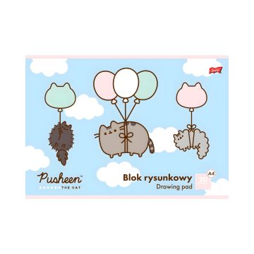 Blok rysunkowy A4 z motywem Pusheen 20 kartek, zestaw 10 sztuk