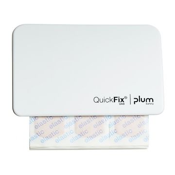 Dozownik ścienny PLUM QuickFix Uno z wkładem plastrów elastycznych 45 szt. biały