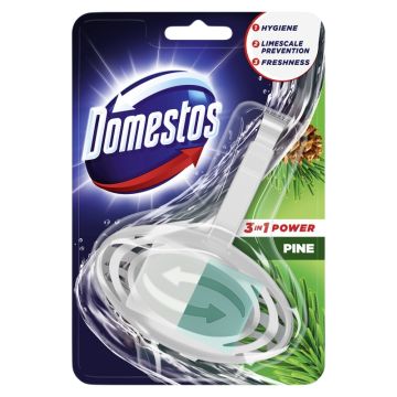 Kostka toaletowa DOMESTOS Pine zapach sosnowy w koszyku 35g do toalet publicznych