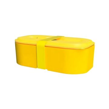Lunch Box z elastyczną opaską żółty