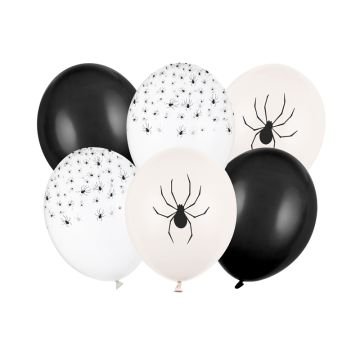 Balony 30 cm, Pająki, mix (1 op. / 6 szt.)