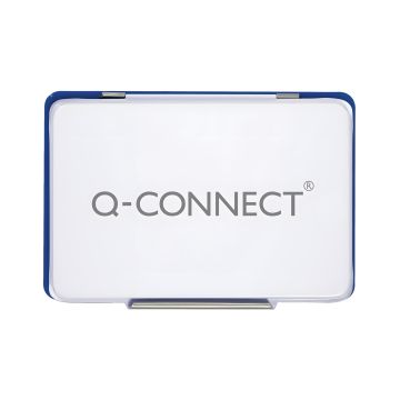 Poduszka do stempli Q-CONNECT z tuszem niebieskim metalowa 110x70mm