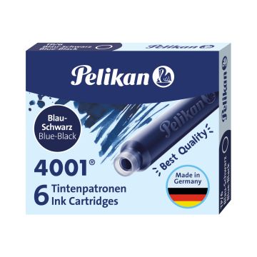 Naboje krótkie Pelikan TP/6  niebiesko-czarne 6 sztuk