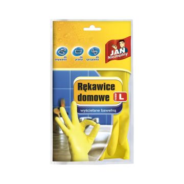 Rękawice domowe ochronne JAN NIEZBĘDNY rozmiar L do sprzątania i prac gospodarczych