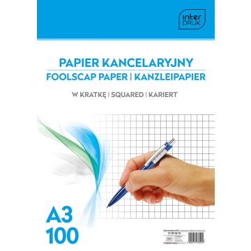 Papier kancelaryjny Interdruk A3, 100 kartek