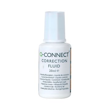 Korektor w płynie z pędzelkiem Q-CONNECT, 20 ml, do biura i firmy