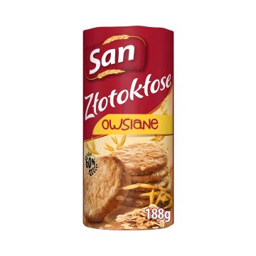 Ciastka owsiane złotokłos SAN smakowite na eventy cateringowe gastronomia 188g