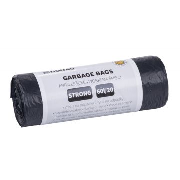 Worki na śmieci DONAU HOME, mocne (LDPE), 60l, 20 szt., czarne