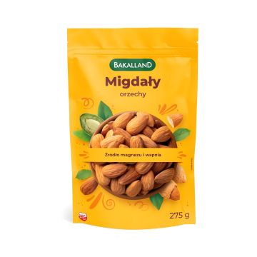 Migdały łuskane BAKALLAND, naturalne orzechy, opakowanie 275g