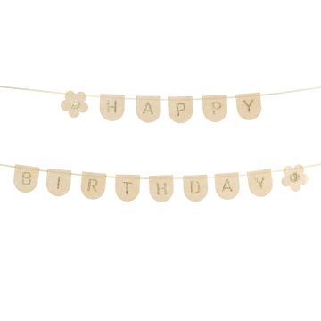 Baner filcowy Happy Birthday różowy 3 metry