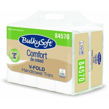 Ręcznik Papierowy Składany ZZ V-Fold Dwuwarstwowy BulkySoft Comfort Eko 21x21cm 3000 Składek