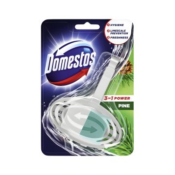 Kostka toaletowa DOMESTOS Pine zapach sosnowy w koszyku 35g do toalet publicznych
