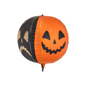 Balon foliowy Straszne dynie, 50 cm, pomarańczowo-czarne