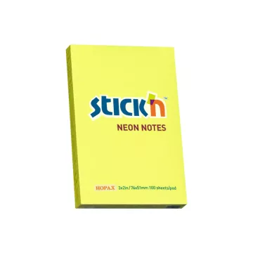 Notes samoprzylepny żółty neon 76x51 mm