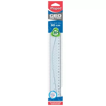Linijka Geometric 30 cm przezroczysta z odporną skalą