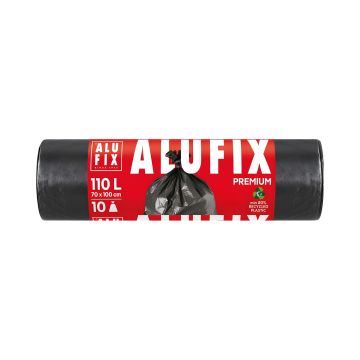 Worki na śmieci ALUFIX extra mocne LDPE 110 litrów 70x100 cm czarne 10 sztuk