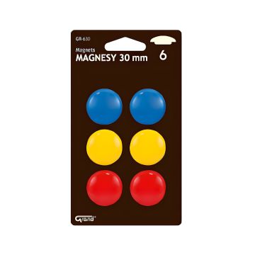 Magnesy GRAND CM-30/ GR630 zestaw kolorów, 6 sztuk