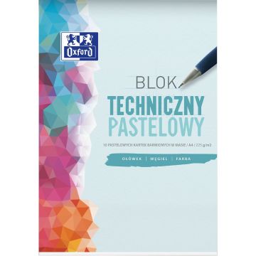 Blok techniczny Oxford pastelowy format A4 10 kolorów 20 arkuszy