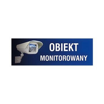 Znak TDC Obiekt monitorowany 2 na płycie PCV 1 mm 100x300 mm nieświecący