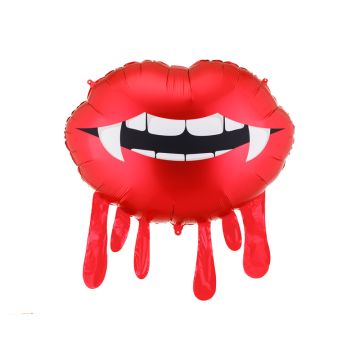 Balon foliowy Krwawiące usta, 92x60 cm, czerwony