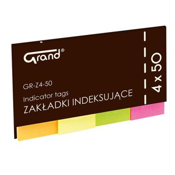 Zakładki indeksujace GRAND 4 kolory 50 x 20 mm