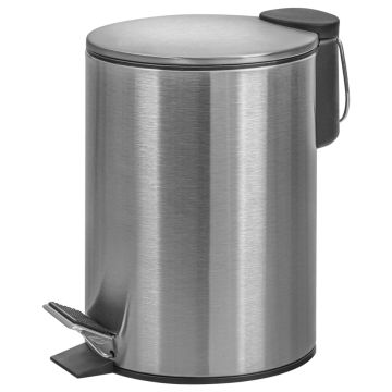 Kosz ze stopką Donau Home Modern, wolnoopadający, 3l, srebrny mat