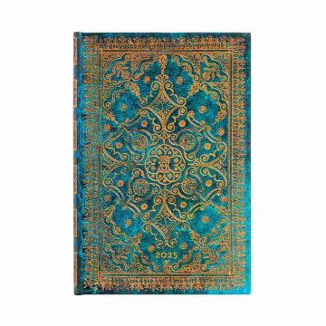 Kalendarz tygodniowy mini 2025 Paperblanks Azure 12-miesięczny w twardej oprawie z zamknięciem na gumkę układ wertykalny