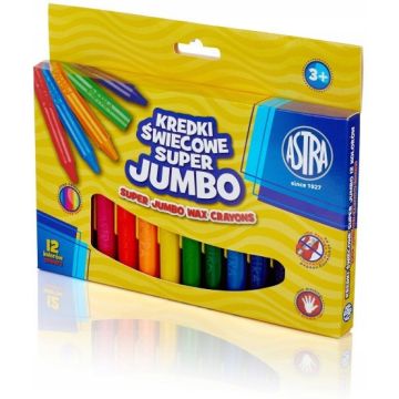 Kredki świecowe szkolne Super JUMBO Astra 12 kolorów