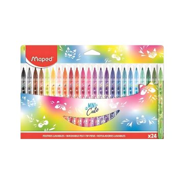 Flamastry Mini Cute zestaw 24 sztuki kolorowe pisaki do biura i notatek