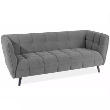 Sofa 3-osobowa aksamitna szara Wenge Castello Signal