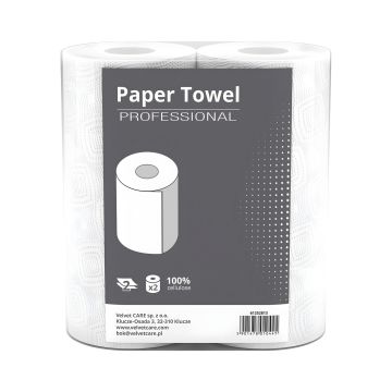 Ręcznik papierowy w roli celulozowy VELVET Professional dwuwarstwowy 50 listków 2 sztuki biały