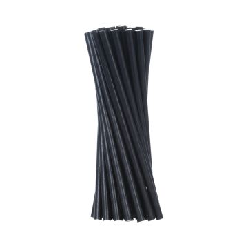 Słomki papierowe czarne proste 6 mm x 205 mm opakowanie 500 sztuk