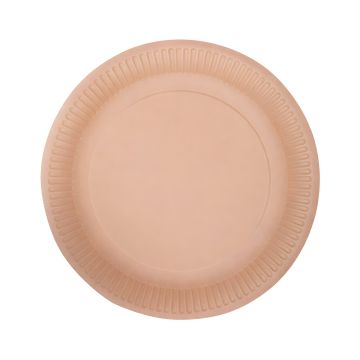 Talerz papierowy kraft okrągły 23 cm brązowy 50 sztuk do gastronomii