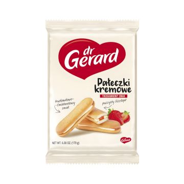 Biszkopty pałeczki kremowe DR GERARD truskawkowo-śmietankowe 170g opakowanie