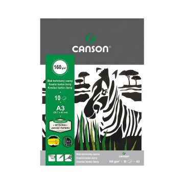 Blok techniczny Canson czarny format A3 gramatura 160g 10 arkuszy
