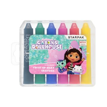 Kredki w sztyfcie wykręcane Gabby's Dollhouse 6 kolorów zestaw dla dzieci