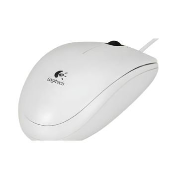 Logitech Mysz B100 optyczna biała OEM Przewodowa USB szare pudełko