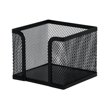 Pojemnik na karteczki biurowe Q-CONNECT Office Set metalowy czarny 1 sztuka