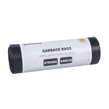 Worki na śmieci DONAU HOME, mocne (LDPE), 240l, 10 szt., czarne