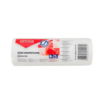 Taśma biurowa OFFICE PRODUCTS szerokość 19mm długość 33m 8 sztuk matowa