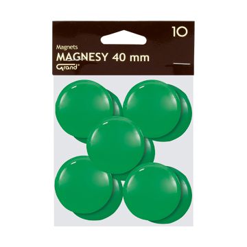 Magnes 40mm GRAND, zielony, 10 sztuk