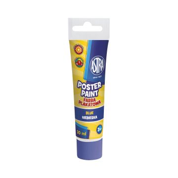 Farba plakatowa w tubie 30 ml niebieska, opakowanie zbiorcze 6 sztuk