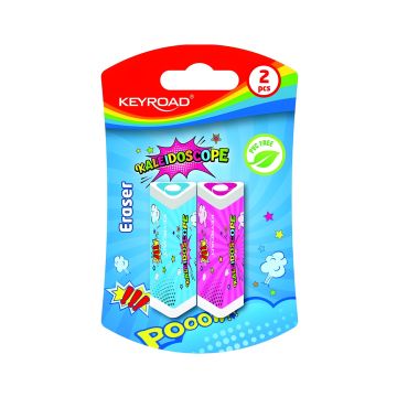 Gumka do ścierania trójkątna KEYROAD Kaleidoscope mix kolorów 2 szt. blister