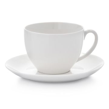 Filiżanka ze Spodkiem DUKA EVERYDAY Porcelanowa Biała 250 ml
