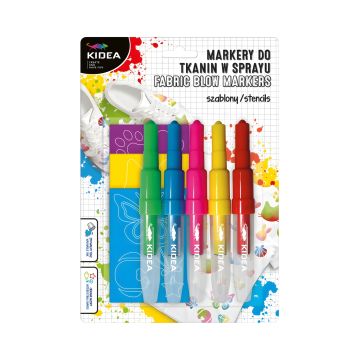 Markery do tkanin w sprayu z szablonami zwierzęta zestaw kreatywny